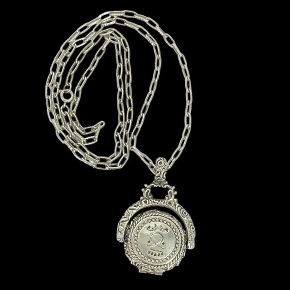 Goldette Hieroglyphic VTG Locket Spinner Pendent Fob - Picture 2 of 11